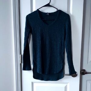 Rue21 Teal Ribbed Long Sleeve Top Medium